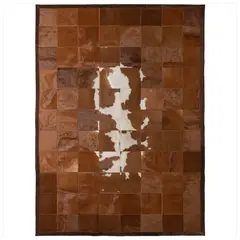 MOO HOGAR - Alfombra Cuero Natural 160 X 220 Diseño 20 X 20 Cm