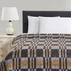 RANCO - Frazada Térmica Escocesa Café 2,0 plazas 450g/m2 - Textil
