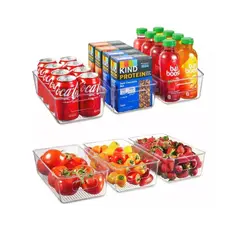 GENERICO - Organizador Refrigerador Cocina Set 6 Contenedores Con Tapa