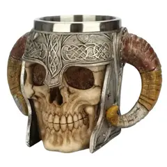 INVENCIBLE - TAZON TE MATE MEDIEVAL VIKINGO CACHO ACERO 420CC AP90