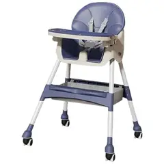 JUMP KIDS - Silla De Comer de Bebé Plegable Cinturón De Seguridad Azul