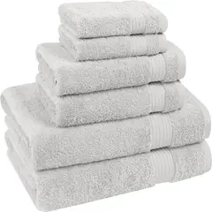 AMERICAN SOFT LINEN - Juego de 6 toallas Bekos 100% algodón Silver