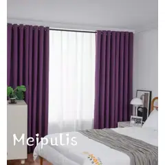 GENERICO - Set de Cortinas Blackout 2 Paños Color Morado Violeta