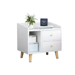 IMPORTCLICK - Velador 2 Cajones Madera 43x30x48 CM Blanco