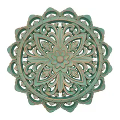 GENERICO - Cuadro De Madera Ornamental Mandala Verde Decoracion Chico