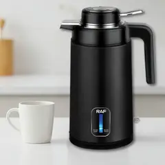 RAF - Termo Hervidor Eléctrico Acero Inoxidable 2 Litros Negro