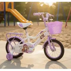 GENERICO - Bicicleta Infantil con Ruedas de Seguridad Aro 12 Niños Morado Bao