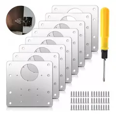 DEKANO - Kit De 8 Placa Reparación Bisagras Para Gabinete Armarios
