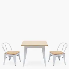 FORM DESIGN - Pack 1 Mesa 2 Sillas Becca Natura/Blanco Form