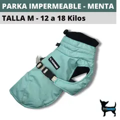 PETLOUNGE - Parka Impermeable Térmica Para Perros - Menta - Talla M