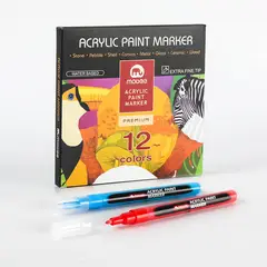 GENERICO - Lápices Marcadores Acrílicos Tipo Posca 12 Color Punta Fina