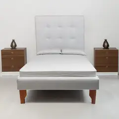 DISEÑOS VALESTRINI - CAMA PLAZA Y MEDIA LINO GRIS CLARO