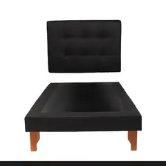 DISEÑOS VALESTRINI - CAMA DE PLAZA LINO NEGRO