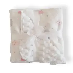 GENERICO - Frazada de Bebé Suave de Algodón 75 Cm X 75 Cm Nubes Rosa