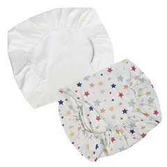 GENERICO - Set de 2 Sábanas Bajeras para Colecho Estrellas Colores