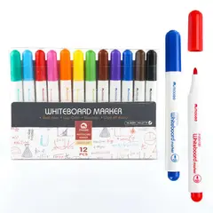 GENERICO - Set Marcadores Plumón Pizarra Blanca Whiteboard 12 Colores