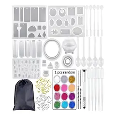 PASTELERIUSCL - Kit Resina Moldes De Resina Epoxica Artesanias Aros 85pcs