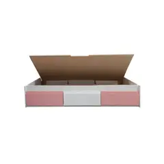 DECORACION CREATIVA - Cama Infantil 1,5 Plaza 3 Cajones (Rosado - Blanco - Rosado)