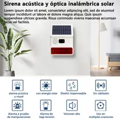 AIZO - Sirena Alarma Con Sensor De Movimiento Y Luz Solar