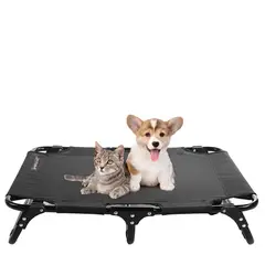 PETPAL - Cama Perro Gato Plegable Altura Elevada - Negro - S