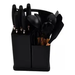 GENERICO - Set Utensilio De Cocina 19 Piezas Todo Incluido Negro De Silicona