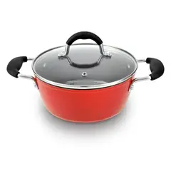 BOHLIER - Cacerola Modelo Venus 28cm Aluminio Tapa Vidrio Olla.