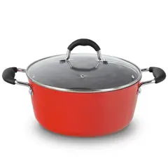 BOHLIER - Cacerola Modelo Venus 24cm Aluminio Tapa Vidrio Olla.