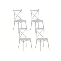 MOBOI - Pack 4 Sillas Crossback Blancas Apilable