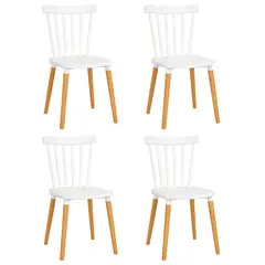 MOBOI - Pack 4 Sillas Windsor para Comedor o Terraza Blancas