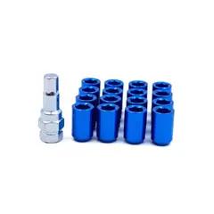 GENERICO - Tuerca De Seguridad 16pzs + Llave Azul 12x150mm