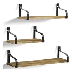BELIDASHOP - Set 3 Estantes De Almacenamiento Repisa Flotante Para Pared