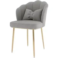 HABITA2 CHILE - Sitial Fancy terciopelo base Dorada - Gris