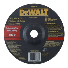 DEWALT - Disco desbaste de metal 7” x 1/4" DW44580