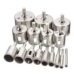 GENERICO - Set Brocas Porcelanato Copa Diamantada Ceramica Vidrio 16pcs