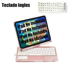 SHARGE - Teclado Inglés Bluetooth iPad 10a Gen 10.9in Rotación 360 grados Rosa.