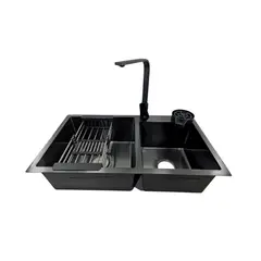 MODERN SPACE - Lavaplatos 68x38 Cm 2.5 Mm Black + Llave Notte + Lavacopas