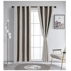 ANGELES DEL HOGAR - Juego Cortinas Blackout 2 Piezas 140x230 Cm Beige