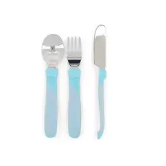 TWISTSHAKE - Cubiertos de Acero Inoxidable para Bebés Azul12m+