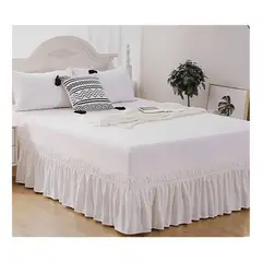 GENERICO - Faldon Para Cama 2.5 Plazas - Blanco - King