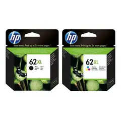 HP - Cartuchos de Tinta 62XL Original Negro/Tricolor Pack