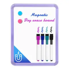 DELI - Pizarra blanca magnética 280x216mm Whiteboard morado