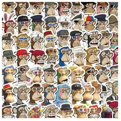GARSIL - 50 Stickers Bored Ape - Etiquetas Autoadhesivas