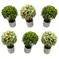 MOBII - Plantas Artificiales Mini Bonsai Arbol Decoracion 6 Unidades