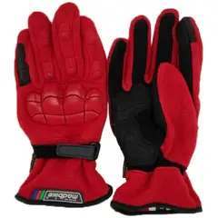 MADBIKE - Guantes Para Moto De Polar Con Protección Nudillos Rojo - SC