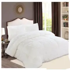 GENERICO - COBERTOR PELUDITO CON CHIPORRO UNICOLOR BLANCO NIEVE 2 PLAZAS GS.