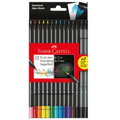 FABER-CASTELL - 12 Ecolápices Color Supersoft + 2 Grafito