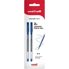 UNI BALL - Lápices Gel Uniball Signo-100 0.7mm x2 azules