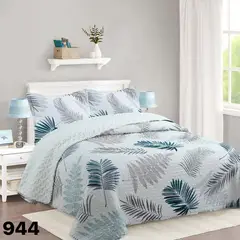 GENERICO - Cubrecama Sherpa 2 Plazas - Crema Hojas M944