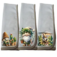 DCOBRE - Pack 3 Paños de Loza grueso con Cobre, Duendes Suculentas.