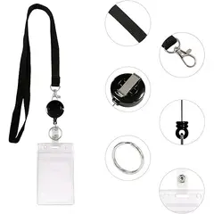 ATURE - Porta Credenciales Tarjetas Id Retractil Cinta Lanyard